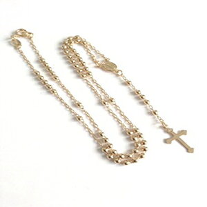 女性のためのロザリオビーズカトリックネックレスK18ゴールドメッキチェーンクロスペンダント Sifrimania Rosary Beads Catholic Necklace for Women 18k Gold Plated Chain Cross Pendant
