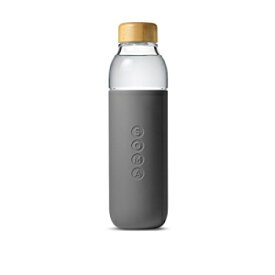 ソーマ 17オンス BPAフリー広口ガラスウォーターボトル、シリコンスリーブ付き、グレー Soma 17 oz. BPA-free Wide Mouth Glass Water Bottle with Silicone Sleeve, Gray
