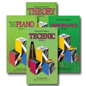 Bastien Piano Basics Level 3 - 4 冊セット - レベル 3 のピアノ、理論、テクニック、およびパフォーマンスの本が含まれます Bastien Piano Basics Level 3 - Four Book Set - Includes Level 3 Piano, Theory, Technic, and Performance