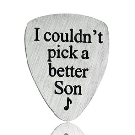 より良い息子を選ぶことができませんでした ギターピック ジュエリーギフト お母さん お父さん ミュージシャンからの息子へのギフト I Couldn’t Pick A Better Son Guitar Pick Jewelry Gift for Son From Mom Dad Musician Gifts