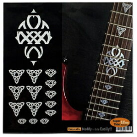 Inlaystickers Fretboard Markers Inlay Stickers Decals for Guitars - Emblem 12th Fret Markers Set - Celtic Triangle Knot - Metallic