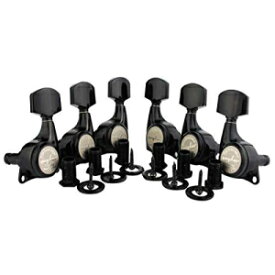 Guyker 6Pcs Guitar Locking Tuners (3L + 3R Handed) - 1:21 Ratio Lock String Tuning Key Pegs Machine Heads with Hexagonal Handle Replacement for LP SG Style Electric, Folk or Acoustic Guitars - Black