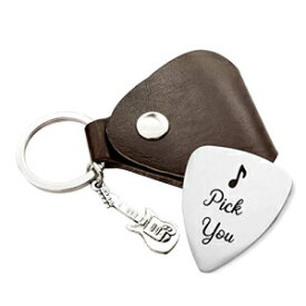 Warehouse No.9 I Pick You Guitar Pick, Stainless Steel Guitar Picks Jewelry Gift for Men Boyfriend Husband Musician Guitar Player Birthday Christmas Valentine's Day Anniversary Gifts