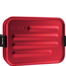 Sigg Metal Box Plus S レッド、ランチボックス、フードセパレーター付き、アルミニウム、BPAフリー - 30オンス Sigg Metal Box Plus S Red, Lunch Box with Food Separator, Aluminum, BPA Free - 30oz