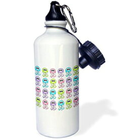 3dRose wb_6157_1「レインボー クラゲ プリント」スポーツ ウォーター ボトル、21 オンス、ホワイト 3dRose wb_6157_1"Rainbow Jellyfish Print" Sports Water Bottle, 21 oz, White