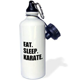 3dRose wb_180415_1""Eat Sleep Karate - 武道愛好家へのギフト - 黒のテキスト タイポグラフィ" スポーツ ウォーター ボトル、21 オンス、マルチカラー 3dRose wb_180415_1""Eat Sleep Karate - martial art enthusiast gift - black text ty