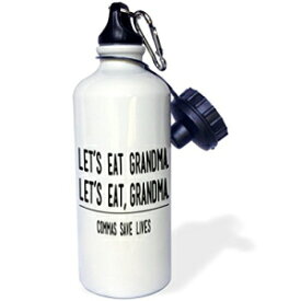 3dRose Lets Eat Grandma-Commas Save Lives-スポーツ ウォーターボトル、21オンス (wb_214116_1)、21オンス、マルチカラー 3dRose Lets Eat Grandma-Commas Save Lives-Sports Water Bottle, 21oz (wb_214116_1), 21 oz, Multicolored