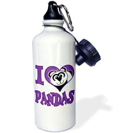 3dRose wb_102147_1 I Heart Love Pandas Cartoon スポーツ ウォーターボトル、21 オンス、ホワイト 3dRose wb_102147_1 I Heart Love Pandas Cartoon Sports Water Bottle, 21 oz, White