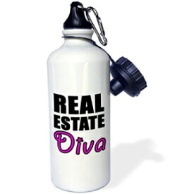 3dRose wb_223947_1「リアル エステート ディーバ ピンク スポーツ」ウォーターボトル、21 オンス、ナチュラル 3dRose wb_223947_1"Real Estate Diva Pink Sports" Water Bottle, 21 oz, Natural