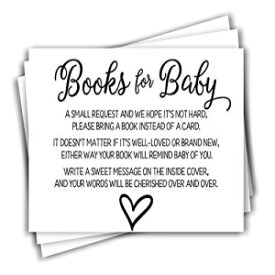 50 ジェンダーニュートラルベビーシャワーブック挿入リクエストカード (50 カード) 50 Gender Neutral Baby Shower Book Insert Request Cards (50-Cards)