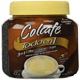 Colcafe Todo En 1 (3 in 1 コーヒー/シュガー/クリーマー) コレステロールおよび乳糖フリー 13.4 オンス (シングルボトル) コロンビア製品 Colcafe Todo En 1 (3 in 1 Coffee/sugar/creamer) Cholesterol and Lactose Free 13.4oz (Single