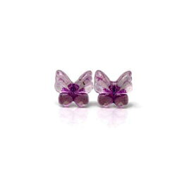 メタルフリープラスチックポストのバタフライイヤリング、パープル Pretty Smart Butterfly Earrings on Metal Free Plastic Posts, Purple