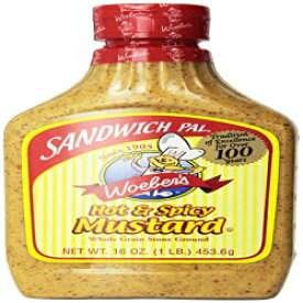 Woeber's Sandwich Pal ホット&スパイシーマスタード、16オンス6個(96オンス) Woeber's Sandwich Pal Hot & Spicy Mustard, Six 16-Ounce Units (96-Ounces)