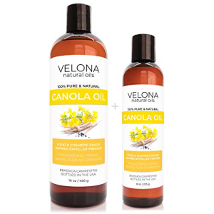 Canola Seed Oil by Velona - 24 oz | 100% Pure and Natural Carrier Oil | Refined, Cold pressed | Cooking, Dressing, Skin, Face, Body, Hair Care | Use Today - Enjoy Results