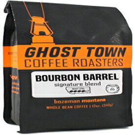 ゴーストタウン コーヒー ロースターズ 「バーボン バレル コンディショニング ブレンド」ミディアム ロースト全豆コーヒー - 907.2g 袋 GoCoffeeGo Ghost Town Coffee Roasters "Bourbon Barrel Conditioned Blend" Medium Roasted Whole Bean Co