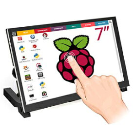 ELECROW Raspberry Pi モニター 7 インチ タッチスクリーン 容量性 IPS ディスプレイ 1024x600 USB 電源 HDMI モニター スピーカー & スタンド付き Raspberry Pi 4 3 2Win PC用 ELECROW Raspberry Pi Monitor 7 Inch Touchscreen Capacitive