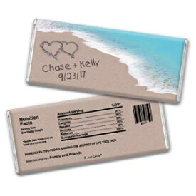 パーソナライズされたウェディングビーチをテーマにした記念品 HERSHEY'S チョコレートバーラッパーのみ (25 ラッパー) Personalized Wedding Beach Themed Favors HERSHEY'S Chocolate Bar Wrappers Only (25 Wrappers)