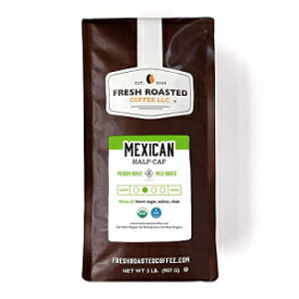 フレッシュローストコーヒー、オーガニックメキシカンスイスウォーターハーフカフェ、2ポンド（32オンス）、コーシャー、ミディアムロースト、挽いた Fresh Roasted Coffee, Organic Mexican Swiss Water Half-Caf, 2 lb (32 oz), Kosher, Medium Roast