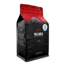エッグノッグ風味のデカフェコーヒー、全豆、453.6g Volcanica Coffee Eggnog Flavored Decaf Coffee, Whole Bean, 16-ounce