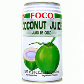 Foco ココナッツ ジュース ドリンク 11.8 オンス - 350 ml 缶 6 パック Six pack of Foco Coconut Juice Drink 11.8 Oz - 350 ml Cans