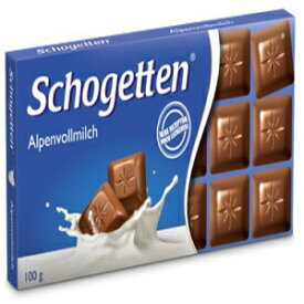ショーゲッテン アルペンヴォルミルヒ / ミルク チョコレート (3 バー 各 100g) - ドイツ産フレッシュ Schogetten Alpenvollmilch / milk chocolate (3 Bars each 100g) - fresh from Germany