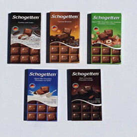 ショーゲッテン ドイツ チョコレート キャンディ バー バラエティ パック - アルパイン ミルク チョコレート、クッキー アンド クリーム、キャラメル ブラウニー アルパイン ミルク チョコレート、ヘーゼル ナッツ、高級ヨーロピアン ダーク チョコレート