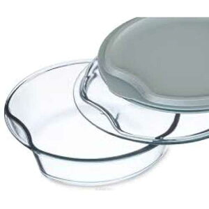 Simax Casserole Dish For Oven: Round Glass Casserole Set With Lids,1 Glass and 1 Plastic Cover ? Clear Baking Pan,Borosilicate Glassware,2.5 Quart Capacity Plus 1.5 Quart Lid Simax Casserole Dish For Oven: Round Glas