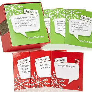 Squirrel Products Name That Song Trivia Holiday Coasters, Set of 20 Christmas Themed Drink Coasters, Fun Conversation Starter and Game for Family Gatherings and Holiday Parties