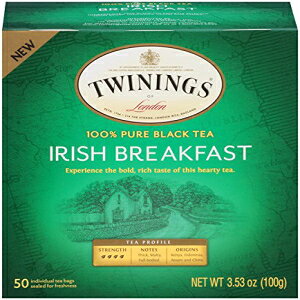 ロンドンアイリッシュブレックファースト紅茶バッグのトワイニング、50カウント（6パック） Twinings of London Irish Breakfast Black Tea Bags, 50 Count (Pack of 6)