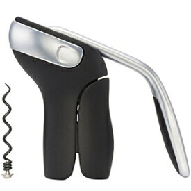 OXO スチール垂直レバーコークスクリュー、取り外し可能なフォイルカッター付き OXO Steel Vertical Lever Corkscrew with Removable Foil Cutter
