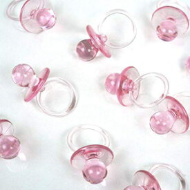 ベビーおしゃぶり 2.5インチ ベビーシャワー記念品デコレーション (ピンク、36個) Baby Pacifier 2.5" Baby Shower Favors Decoration (Pink, 36 Count)