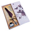HOHUHU Feather Quill Pen Set Dip Pen with Ink and 6pcs Stainless Steel Nibs Calligraphy Pen in Gift Box HO-Q-300