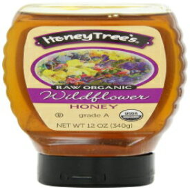 Honey Tree 生オーガニック蜂蜜、ワイルドフラワー、12 オンス Honey Tree Raw Organic Honey, Wildflower, 12 Ounce