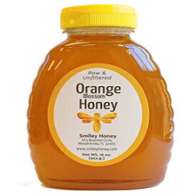 スマイリーハニー - 生、無濾過、オーガニックオレンジブロッサムハニー (16オンス) Smiley Honey - Raw, Unfiltered, Organic Orange Blossom Honey (16 oz)