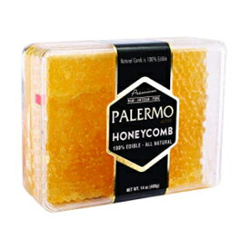 パレルモ ハニカム 100% 食用、オールナチュラル、グルメ生ハニカム、添加物なし、防腐剤なし - 14 オンス Palermo Honeycomb 100% Edible, All-Natural, Gourmet Raw Honeycomb, No Additives, No Preservatives - 14 oz