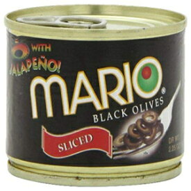 マリオ スライス ブラック オリーブ ハラペーニョ入り 2.25 オンス缶 (8 個パック) Mario Camacho Mario Sliced Black Olives with Jalapeno, 2.25-Ounce Cans (Pack of 8)