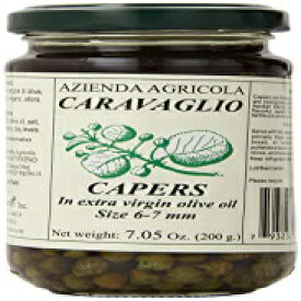 アントニーノ・カラヴァリオ エクストラバージンオリーブオイルでハーブを添えたケッパーのマリネ、7.1オンス Antonino Caravaglio Marinated Capers with Herbs In Extra Virgin Olive Oil, 7.1 Ounce