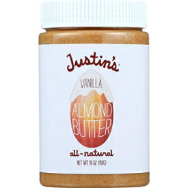 Justins Butter アーモンドバター - ナチュラルバニラ - 瓶 - 16 オンス (6 個パック) Justins Butter Almond Butter - Natural Vanilla - Jar - 16 Ounce (Pack of 6)