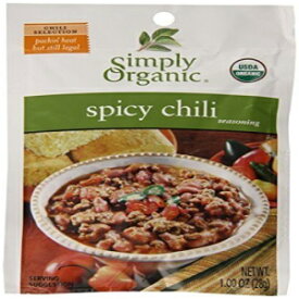 Simply Organic Spicy Chili、調味料ミックス、認定オーガニック、28.3g パケット (12 個パック) (お得なバルク マルチパック)60 Simply Organic Spicy Chili, Seasoning Mix, Certified Organic, 1-Ounce Packets (Pack of 12) ( Value B
