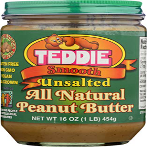 TEDDIE PEANUT BUTTER Unsalted Peanut Butter, 16 OZ