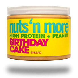 Nuts'N Moreバースデーケーキピーナッツスプレッド、高タンパクナッツバタースナック、低炭水化物、低糖、グルテンフリー、オールナチュラルスポーツニュートリション、16オンスジャー Nuts 'N More Birthday Cake Peanut Spread, High Protein Nut Butter S