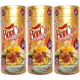 Kobe Bon Cabe (Boncabe) Sambal Tabur (Sprinkle Chili Flakes) Level 30, 40 Gram (Pack of 3)