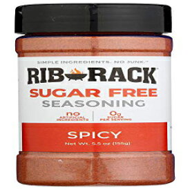 リブラック スパイシーシュガーフリーシーズニング、5.5オンス Rib Rack Spicy Sugar Free Seasoning, 5.5 oz