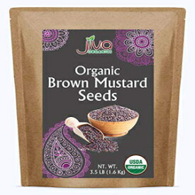 Jiva オーガニック ブラウン マスタード シード 3.5LB - 非遺伝子組み換えケトフレンドリー Jiva Organic Brown Mustard Seeds 3.5LB - Non-GMO Keto Friendly