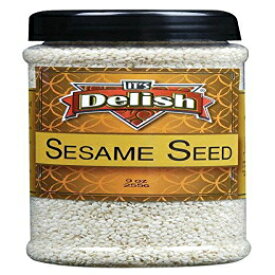 Its Delish のセサミシード ホワイト (殻付き)、9 オンス 中瓶 Sesame Seeds White (Hulled) by Its Delish, 9 Oz. Medium Jar