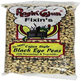 Ragin Cajun味付けブラックアイピーズ、1ポンドバッグ（MSGなし、スパイスと野菜の調味料パケットが含まれています） Ragin Cajun Seasoned Blackeye Peas, 1 Pound Bag (No MSG, includes Seasoning Packet with Spices and Vegetables)