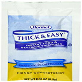 Hormel Thick & Easy、インスタント食品増粘剤、蜂蜜濃度、0.23 オンス (100 個パック) Hormel Thick & Easy, Instant Food Thickener, Honey Consistency, 0.23 Ounce (Pack of 100)