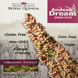 オーガニック キノア パスタ フジッリ グルテン フリー アンデス ドリーム 8 オンス ボックス Organic Quinoa Pasta Fusilli Gluten Free Andean Dream 8 oz Box