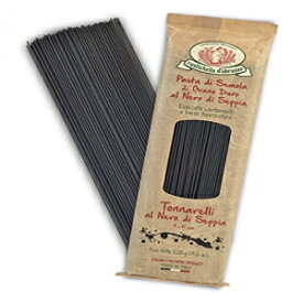 Rustichella d'Abruzzo デュラム小麦イカ墨トンナレッリ (スパゲッティ) パスタ - 17.6 オンス (4 個パック) Rustichella d'Abruzzo Durum Wheat Squid Ink Tonnarelli (Spaghetti) Pasta - 17.6 oz (Pack of 4)