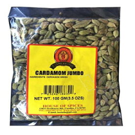 Laxmi オールナチュラル ホールジャンボ カルダモン シード - 100g Laxmi All-Natural Whole Jumbo Cardamom Seeds - 100g